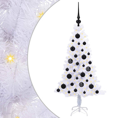 vidaXL Künstlicher Weihnachtsbaum Weiß 120 cm PVC und Stahl