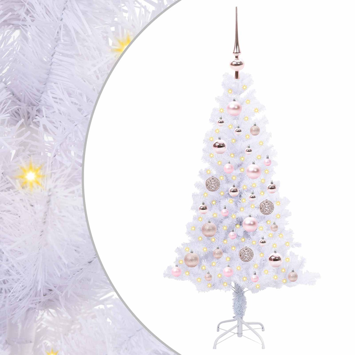 Künstlicher Weihnachtsbaum Weiß 120 cm PVC und Stahl