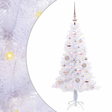 vidaXL Künstlicher Weihnachtsbaum Weiß 120 cm PVC und Stahl