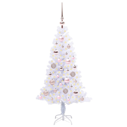 Künstlicher Weihnachtsbaum Weiß 120 cm PVC und Stahl