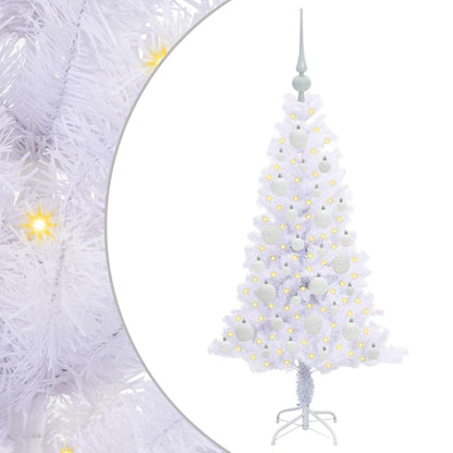 vidaXL Künstlicher Weihnachtsbaum Weiß 120 cm PVC und Stahl
