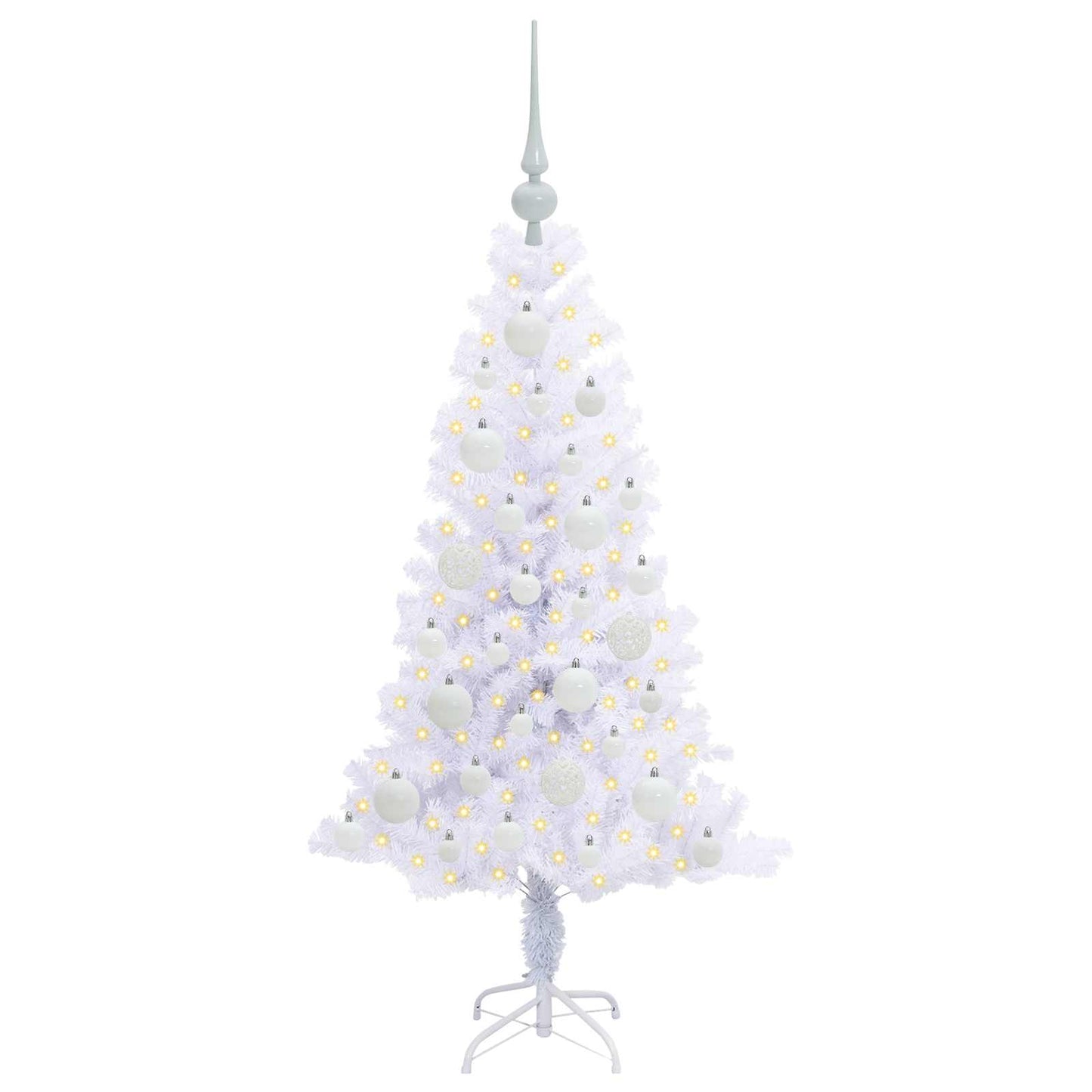 vidaXL Künstlicher Weihnachtsbaum Weiß 120 cm PVC und Stahl