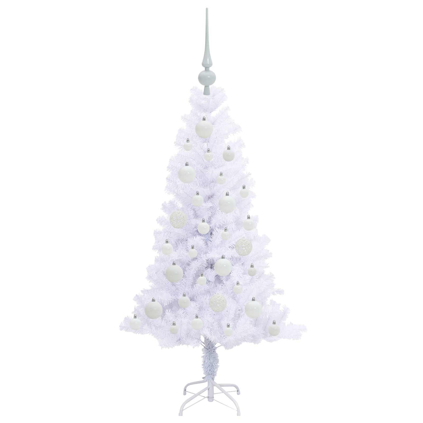 vidaXL Künstlicher Weihnachtsbaum Weiß 120 cm PVC und Stahl