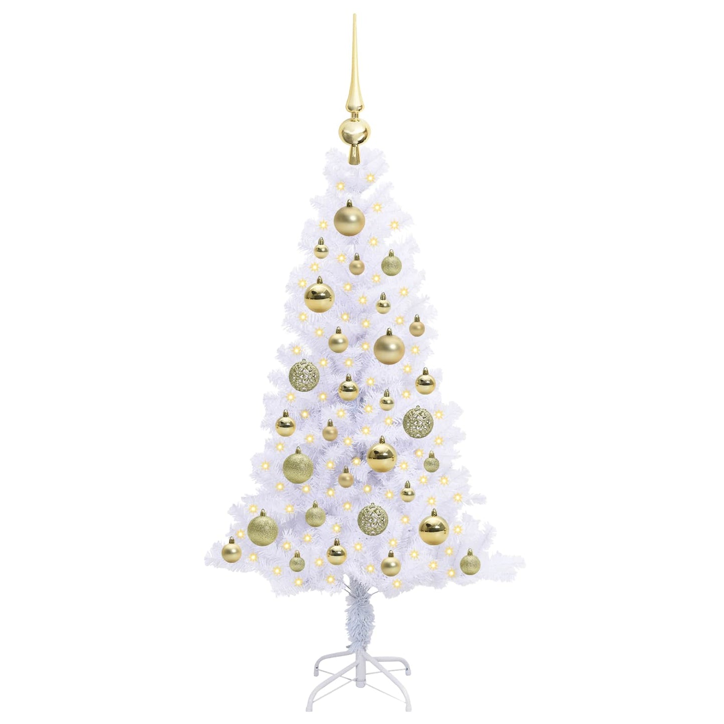 vidaXL Künstlicher Weihnachtsbaum Weiß 120 cm PVC und Stahl