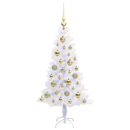 vidaXL Künstlicher Weihnachtsbaum Weiß 120 cm PVC und Stahl