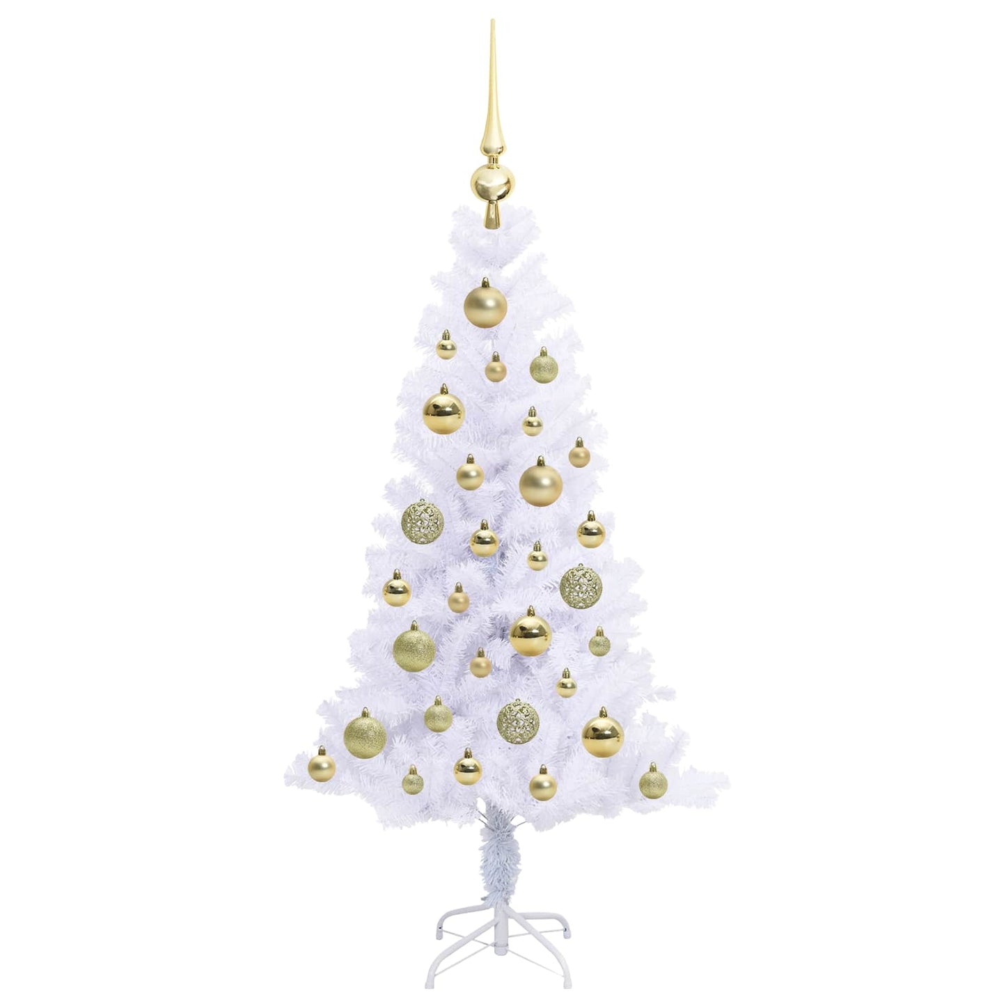 vidaXL Künstlicher Weihnachtsbaum Weiß 120 cm PVC und Stahl