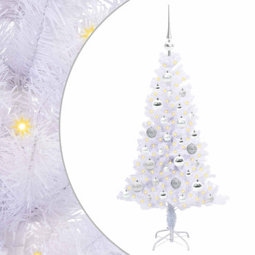 vidaXL Künstlicher Weihnachtsbaum Weiß 120 cm PVC und Stahl