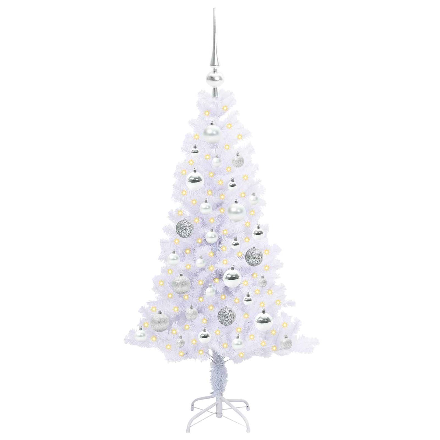 vidaXL Künstlicher Weihnachtsbaum Weiß 120 cm PVC und Stahl