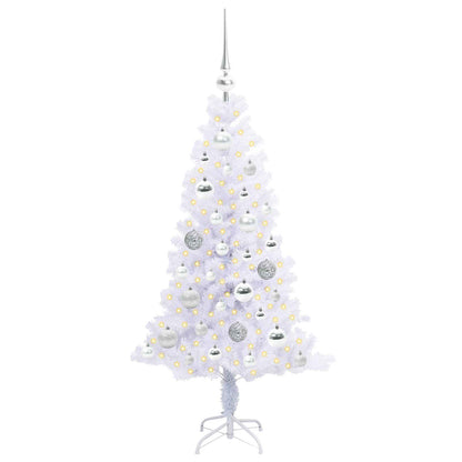 vidaXL Künstlicher Weihnachtsbaum Weiß 120 cm PVC und Stahl