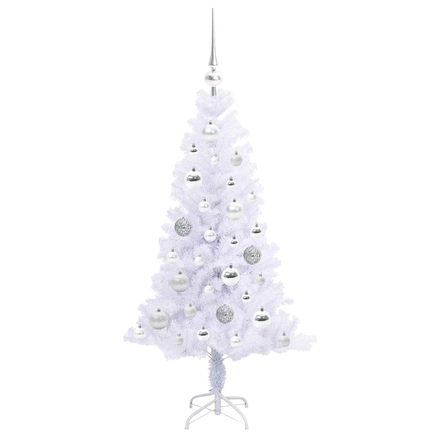 vidaXL Künstlicher Weihnachtsbaum Weiß 120 cm PVC und Stahl