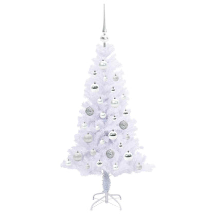 vidaXL Künstlicher Weihnachtsbaum Weiß 120 cm PVC und Stahl