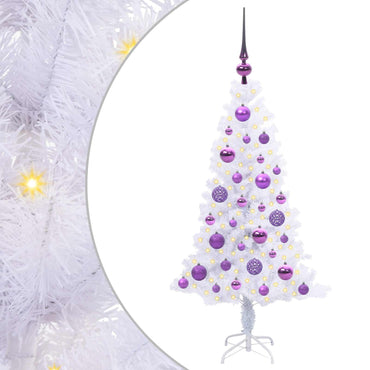 vidaXL Künstlicher Weihnachtsbaum Weiß 120 cm PVC und Stahl