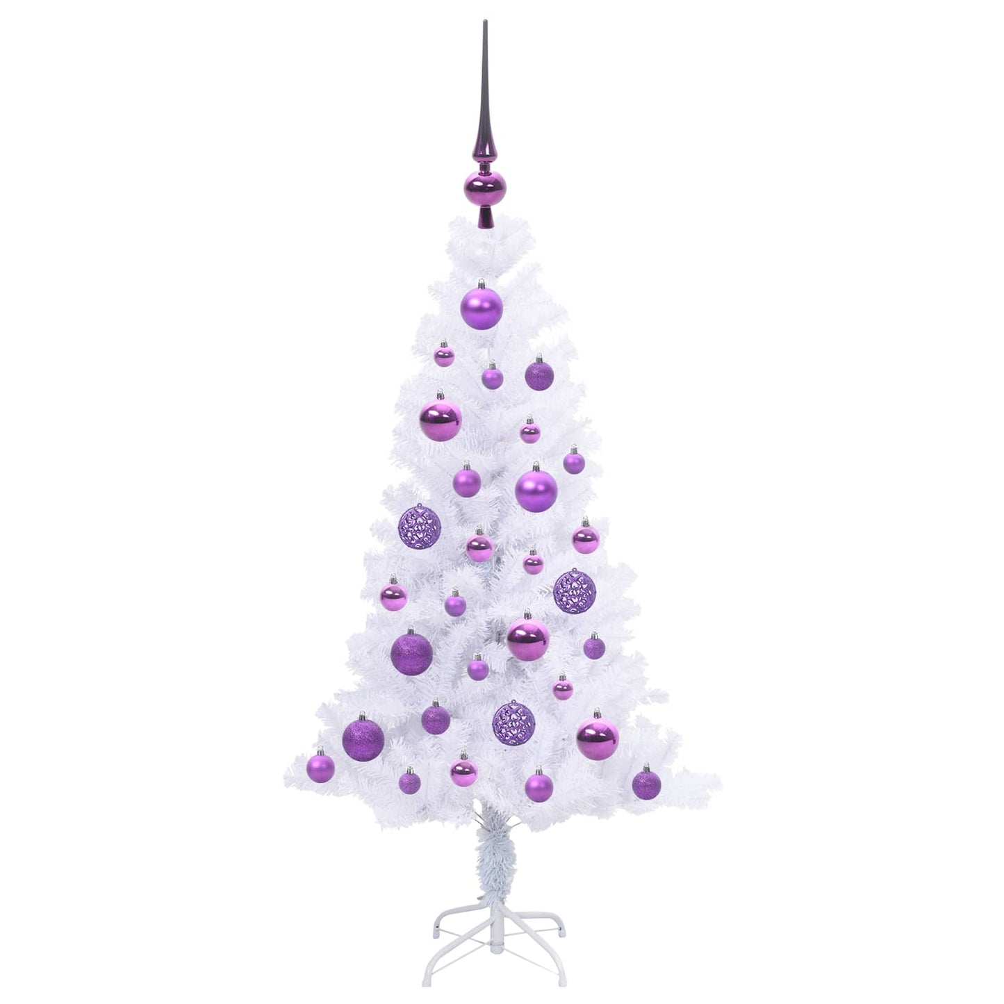 vidaXL Künstlicher Weihnachtsbaum Weiß 120 cm PVC und Stahl