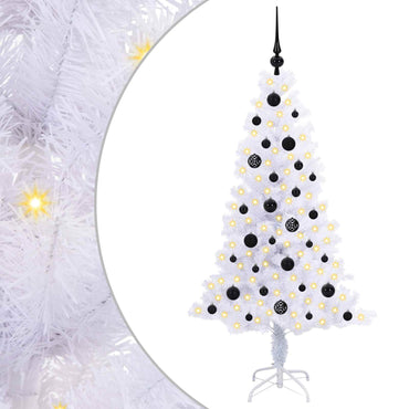 vidaXL Künstlicher Weihnachtsbaum Weiß 150 cm PVC und Stahl