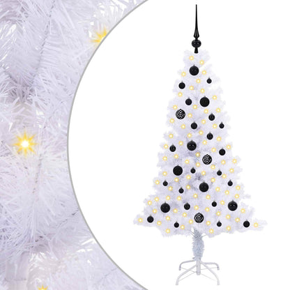 vidaXL Künstlicher Weihnachtsbaum Weiß 150 cm PVC und Stahl
