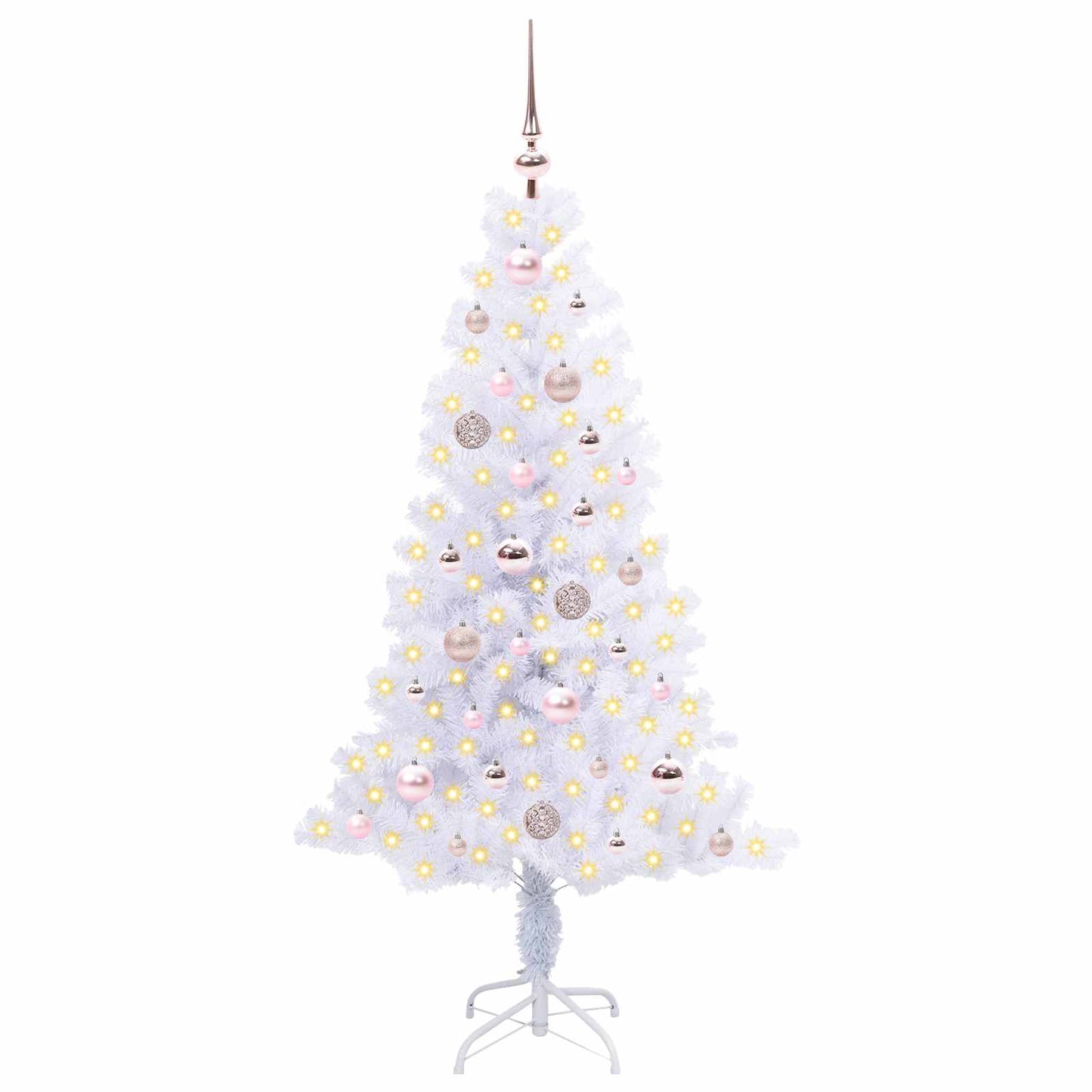 vidaXL Künstlicher Weihnachtsbaum Weiß 150 cm PVC und Stahl