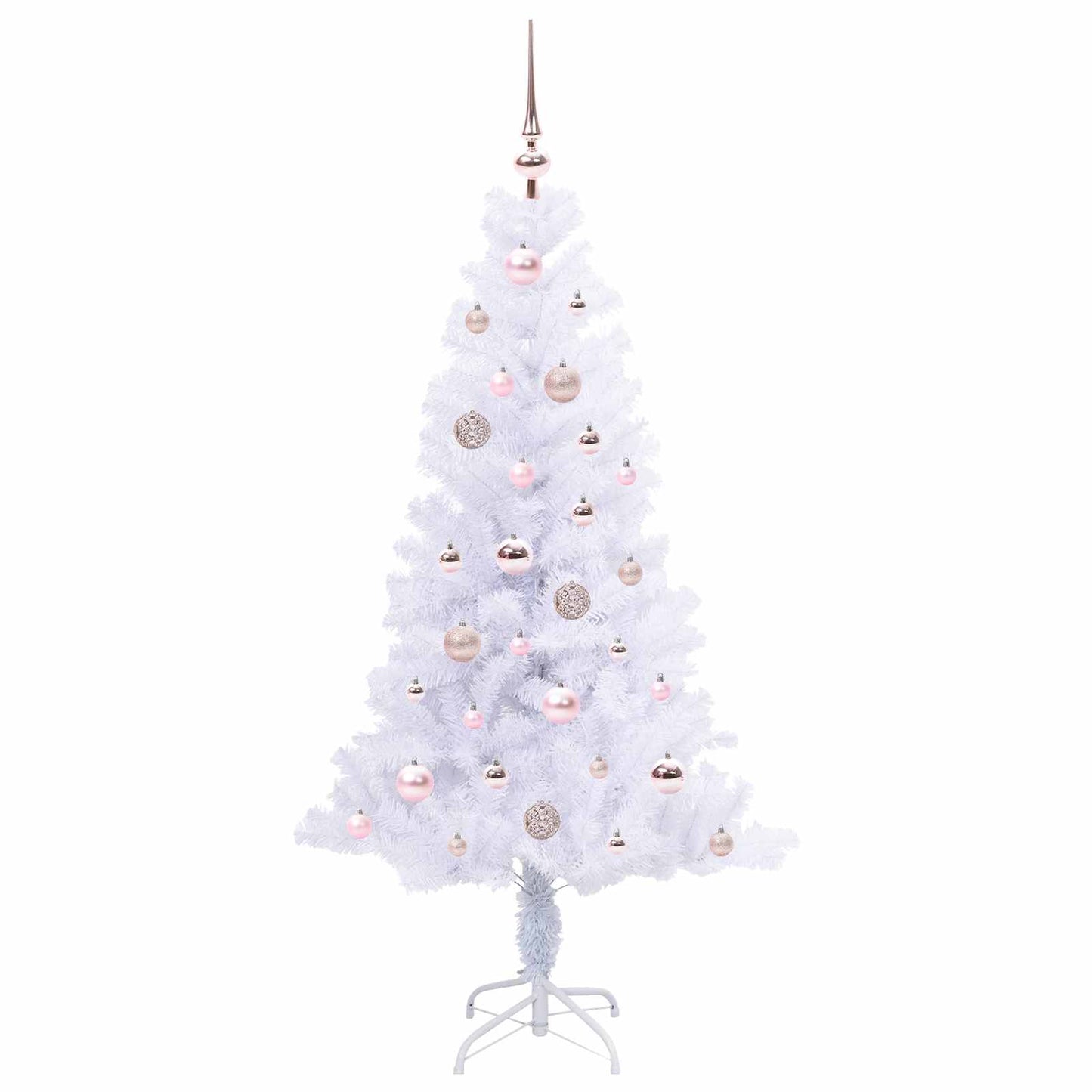 vidaXL Künstlicher Weihnachtsbaum Weiß 150 cm PVC und Stahl