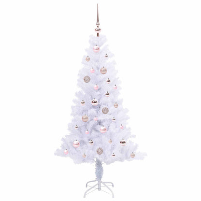 vidaXL Künstlicher Weihnachtsbaum Weiß 150 cm PVC und Stahl