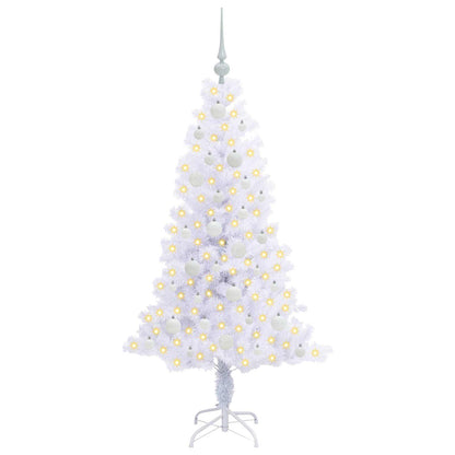 vidaXL Künstlicher Weihnachtsbaum Weiß 150 cm PVC und Stahl