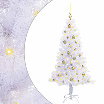 vidaXL Künstlicher Weihnachtsbaum Weiß 150 cm PVC und Stahl