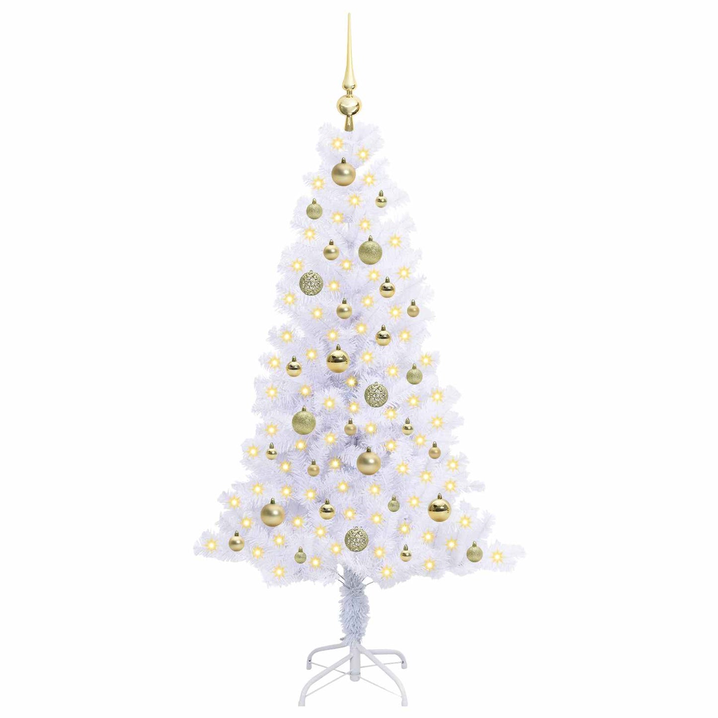 vidaXL Künstlicher Weihnachtsbaum Weiß 150 cm PVC und Stahl