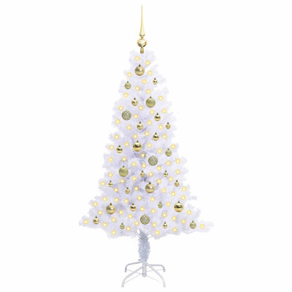 vidaXL Künstlicher Weihnachtsbaum Weiß 150 cm PVC und Stahl