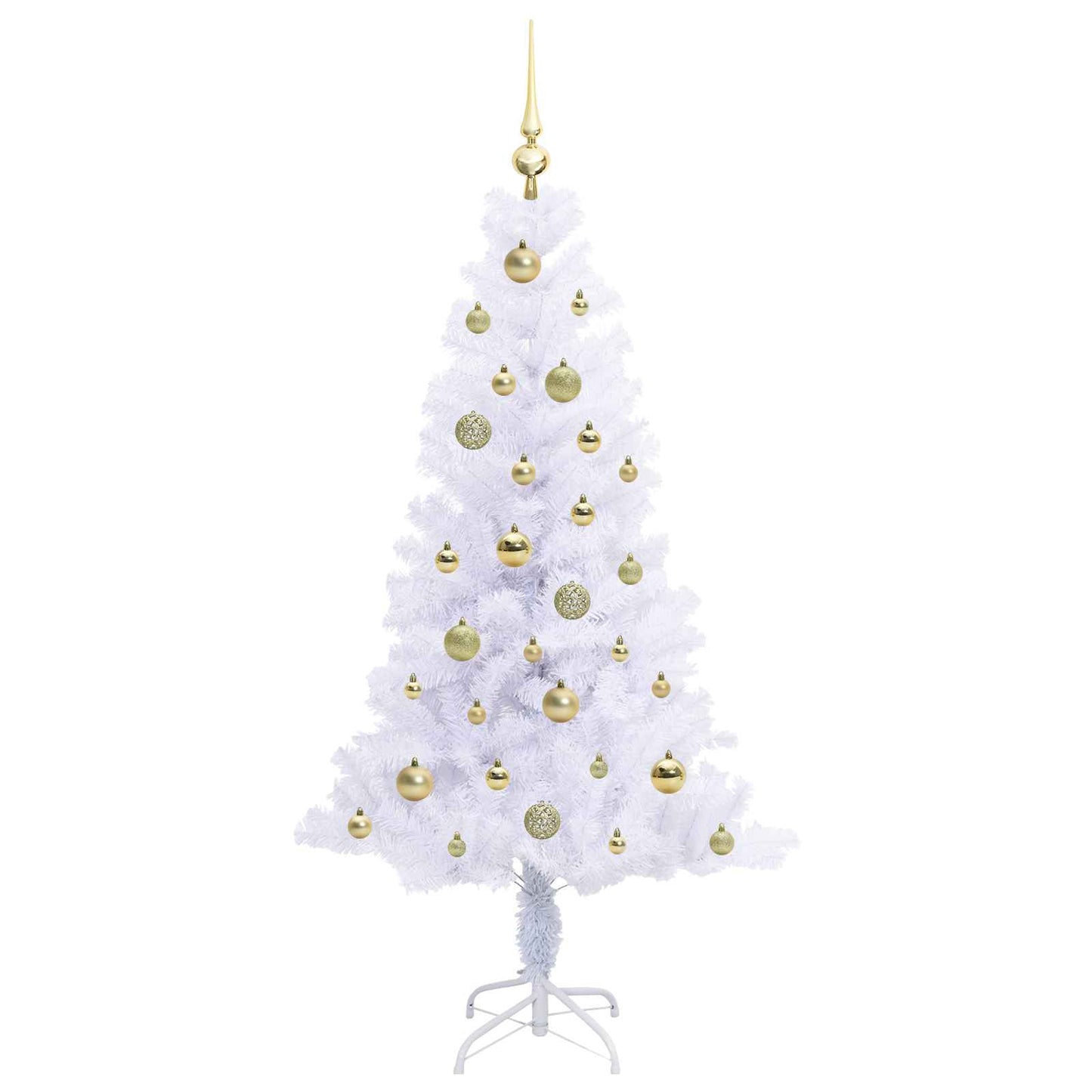 vidaXL Künstlicher Weihnachtsbaum Weiß 150 cm PVC und Stahl