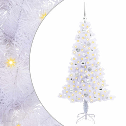 vidaXL Künstlicher Weihnachtsbaum Weiß 150 cm PVC und Stahl