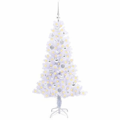 vidaXL Künstlicher Weihnachtsbaum Weiß 150 cm PVC und Stahl