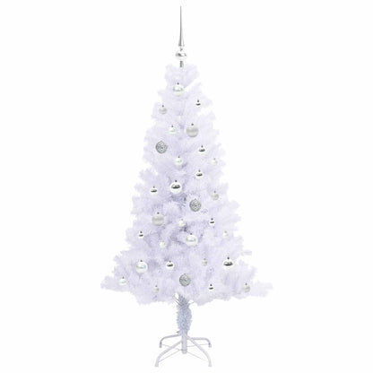 vidaXL Künstlicher Weihnachtsbaum Weiß 150 cm PVC und Stahl