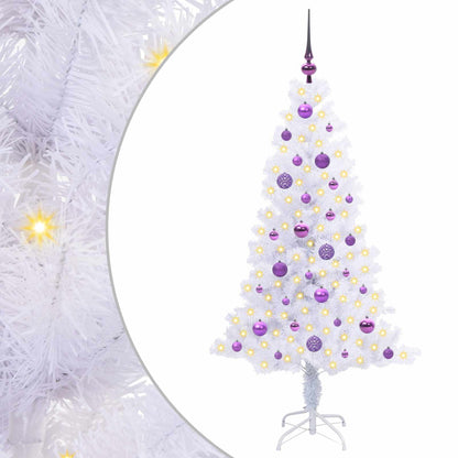 vidaXL Künstlicher Weihnachtsbaum Weiß 150 cm PVC und Stahl