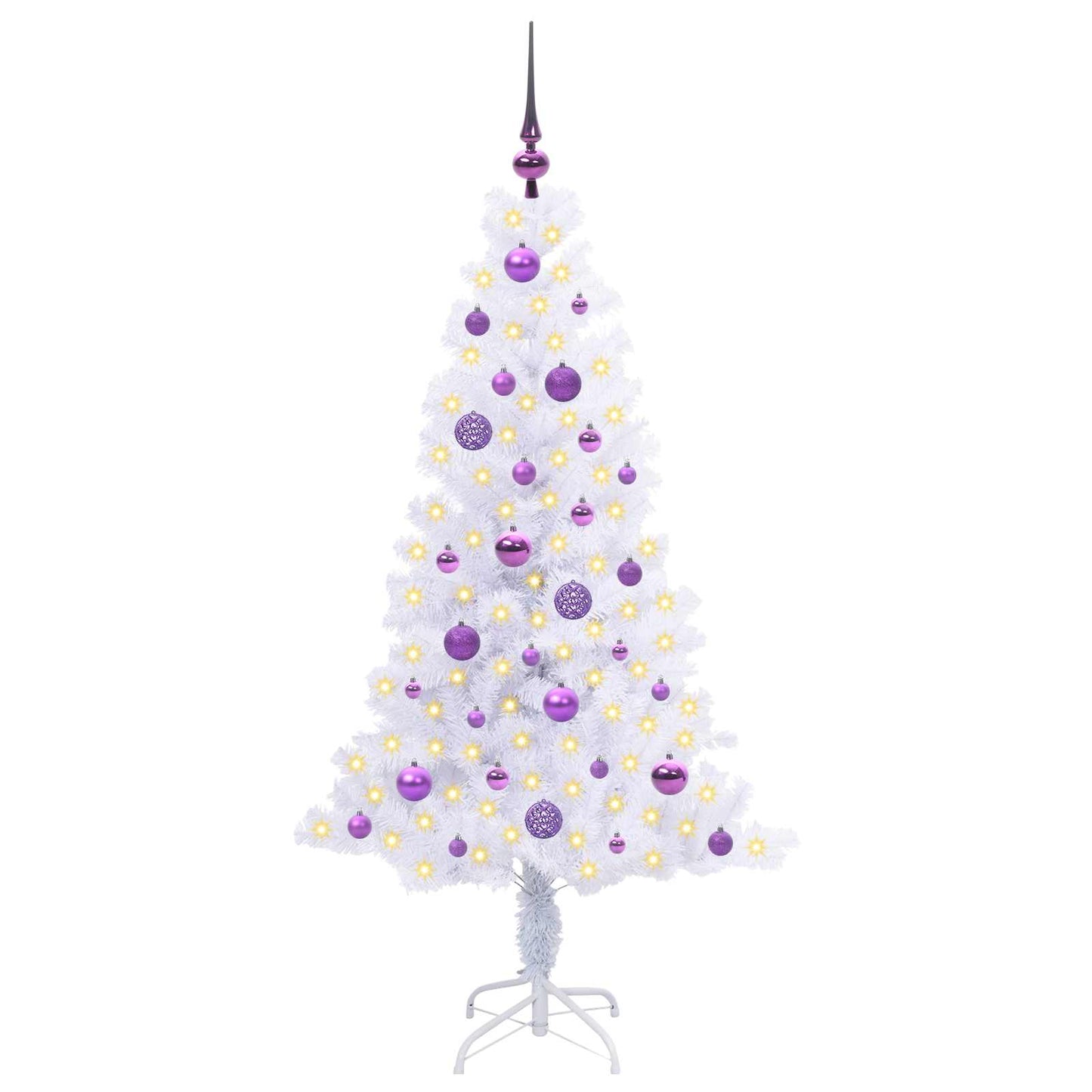 vidaXL Künstlicher Weihnachtsbaum Weiß 150 cm PVC und Stahl