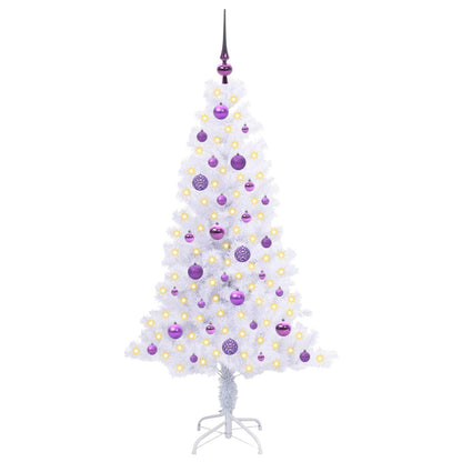 vidaXL Künstlicher Weihnachtsbaum Weiß 150 cm PVC und Stahl