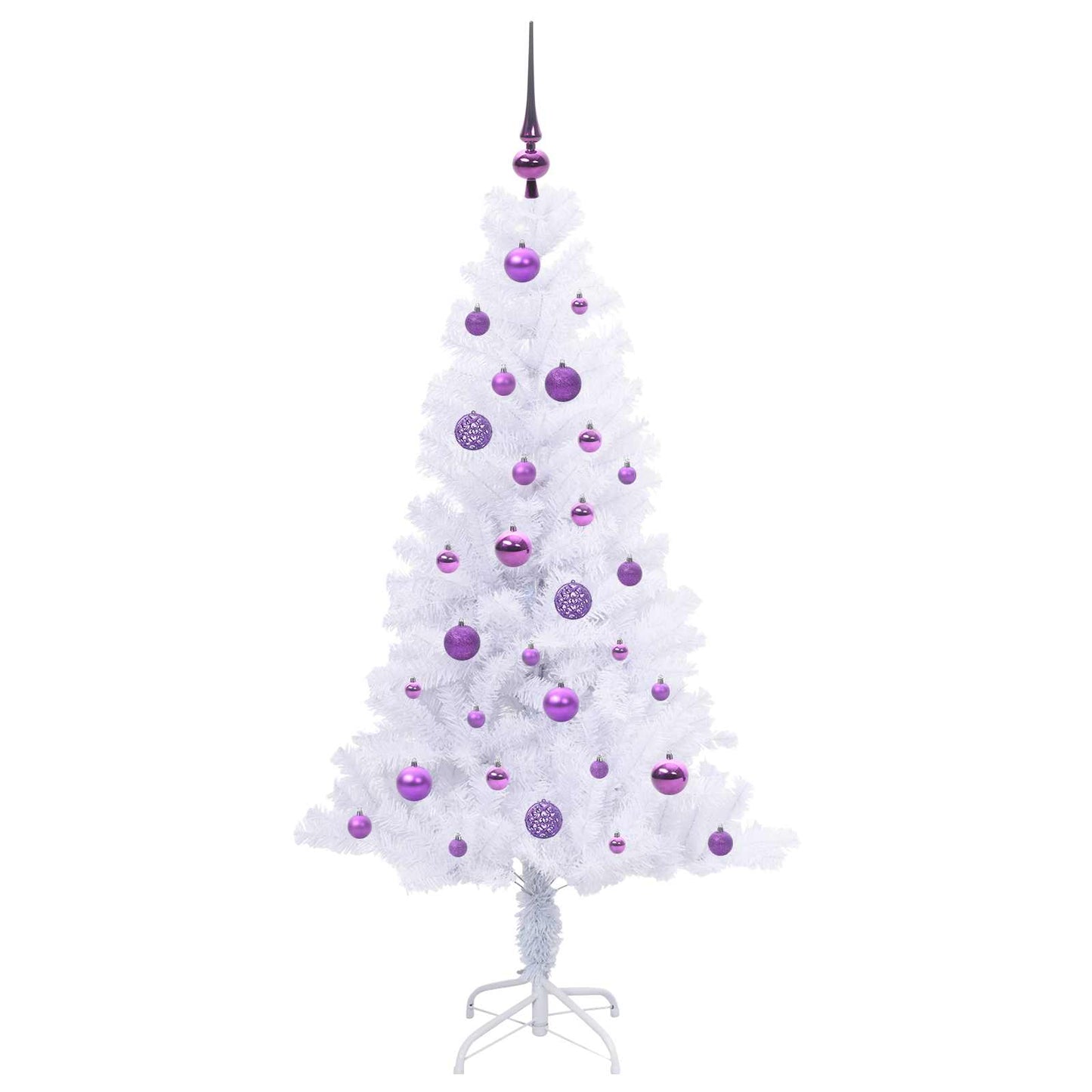 vidaXL Künstlicher Weihnachtsbaum Weiß 150 cm PVC und Stahl