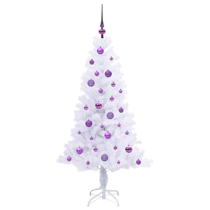 vidaXL Künstlicher Weihnachtsbaum Weiß 150 cm PVC und Stahl