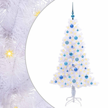 vidaXL Künstlicher Weihnachtsbaum Weiß 150 cm PVC und Stahl