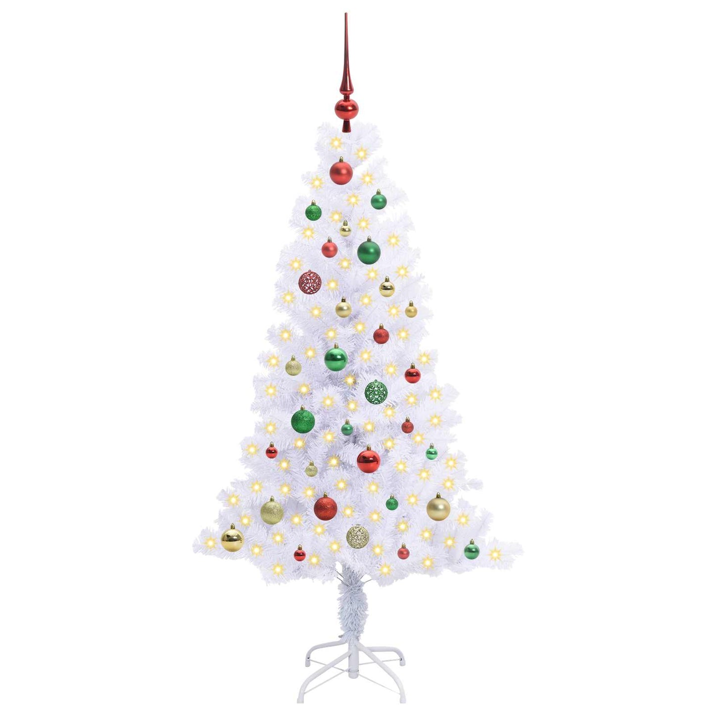 vidaXL Künstlicher Weihnachtsbaum Weiß 150 cm PVC und Stahl