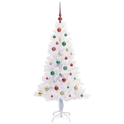 vidaXL Künstlicher Weihnachtsbaum Weiß 150 cm PVC und Stahl