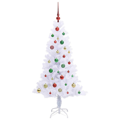 vidaXL Künstlicher Weihnachtsbaum Weiß 150 cm PVC und Stahl