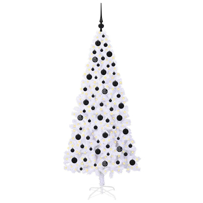 vidaXL Künstlicher Weihnachtsbaum Weiß 180 cm PVC und Stahl