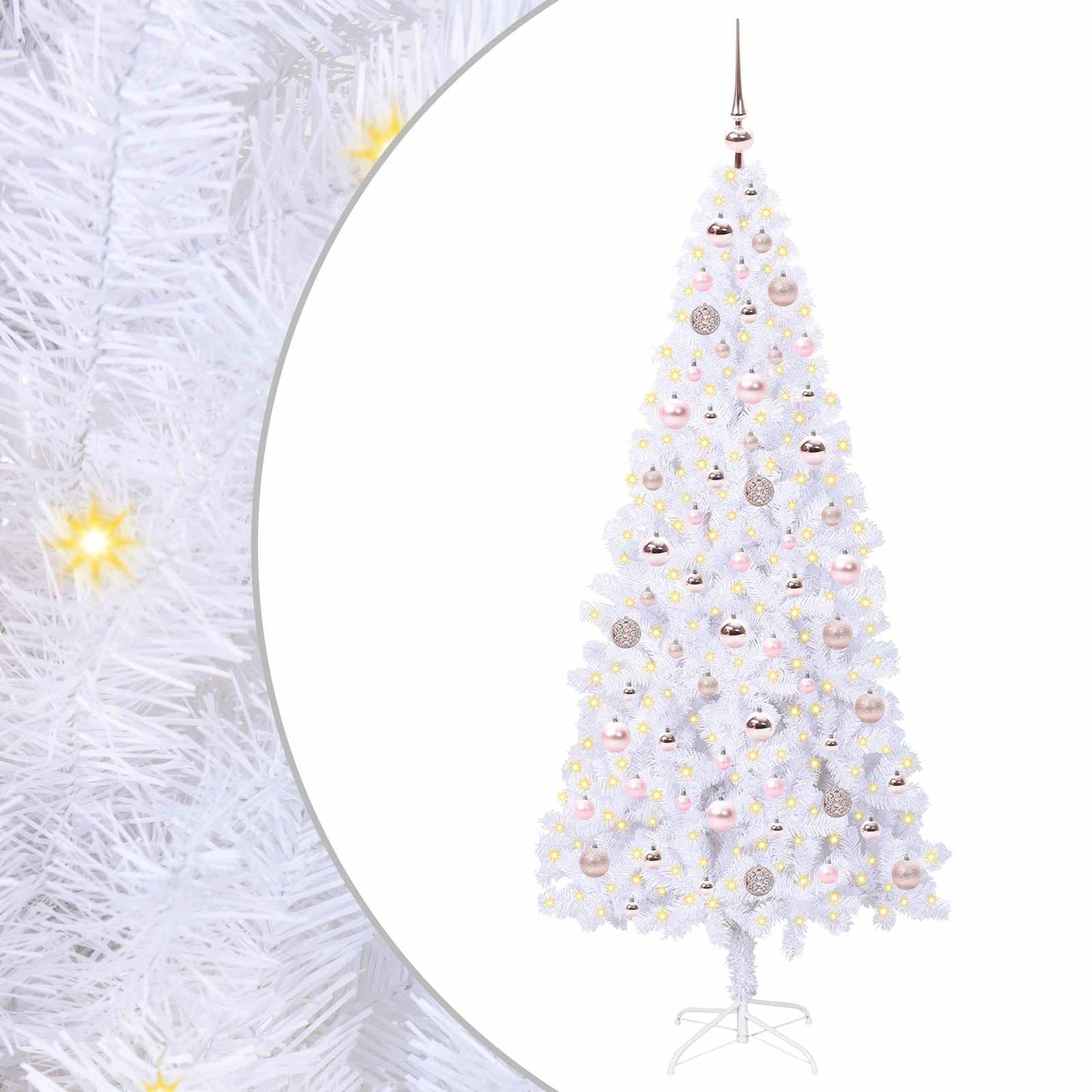Künstlicher Weihnachtsbaum Weiß 180 cm PVC und Stahl