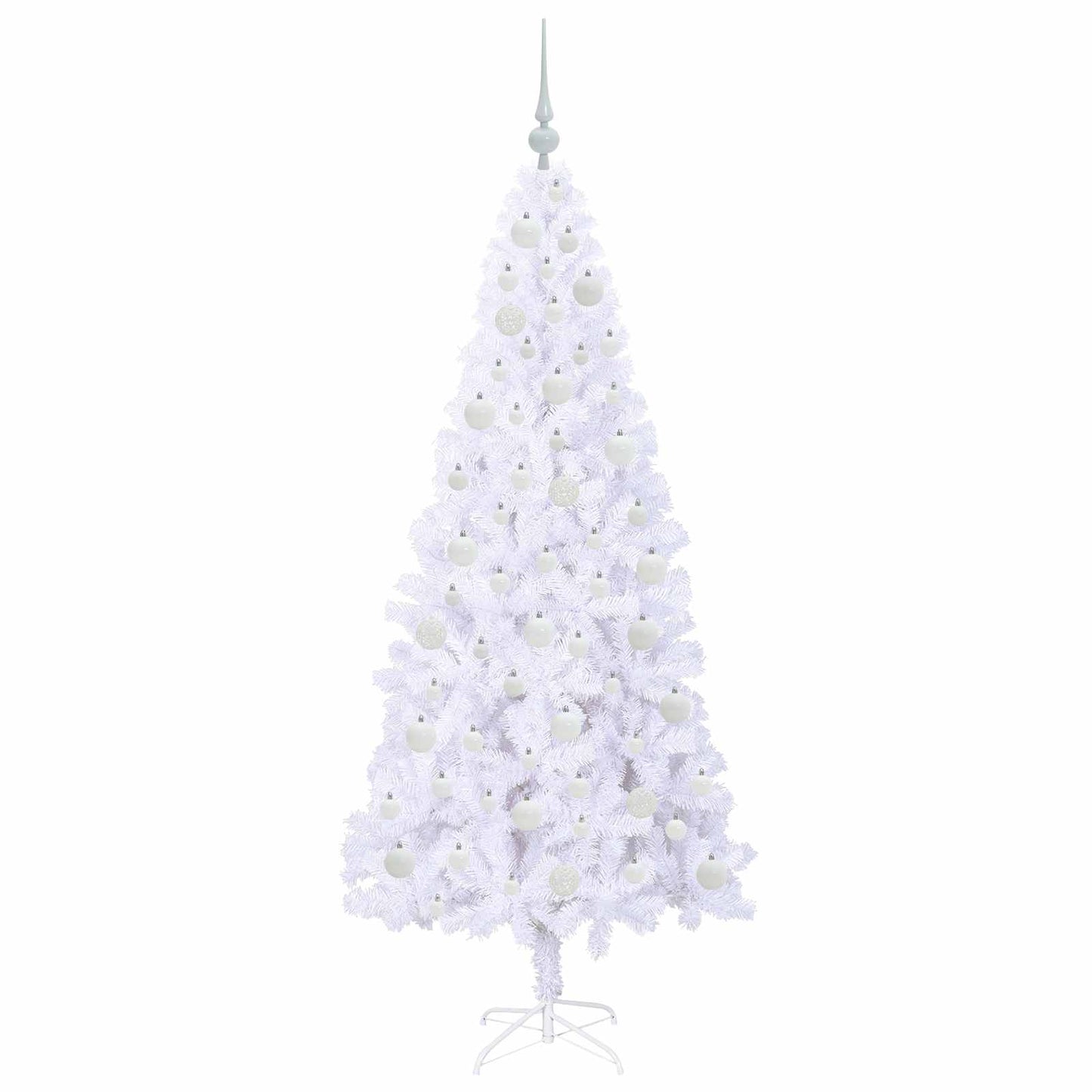 vidaXL Künstlicher Weihnachtsbaum Weiß 180 cm PVC und Stahl
