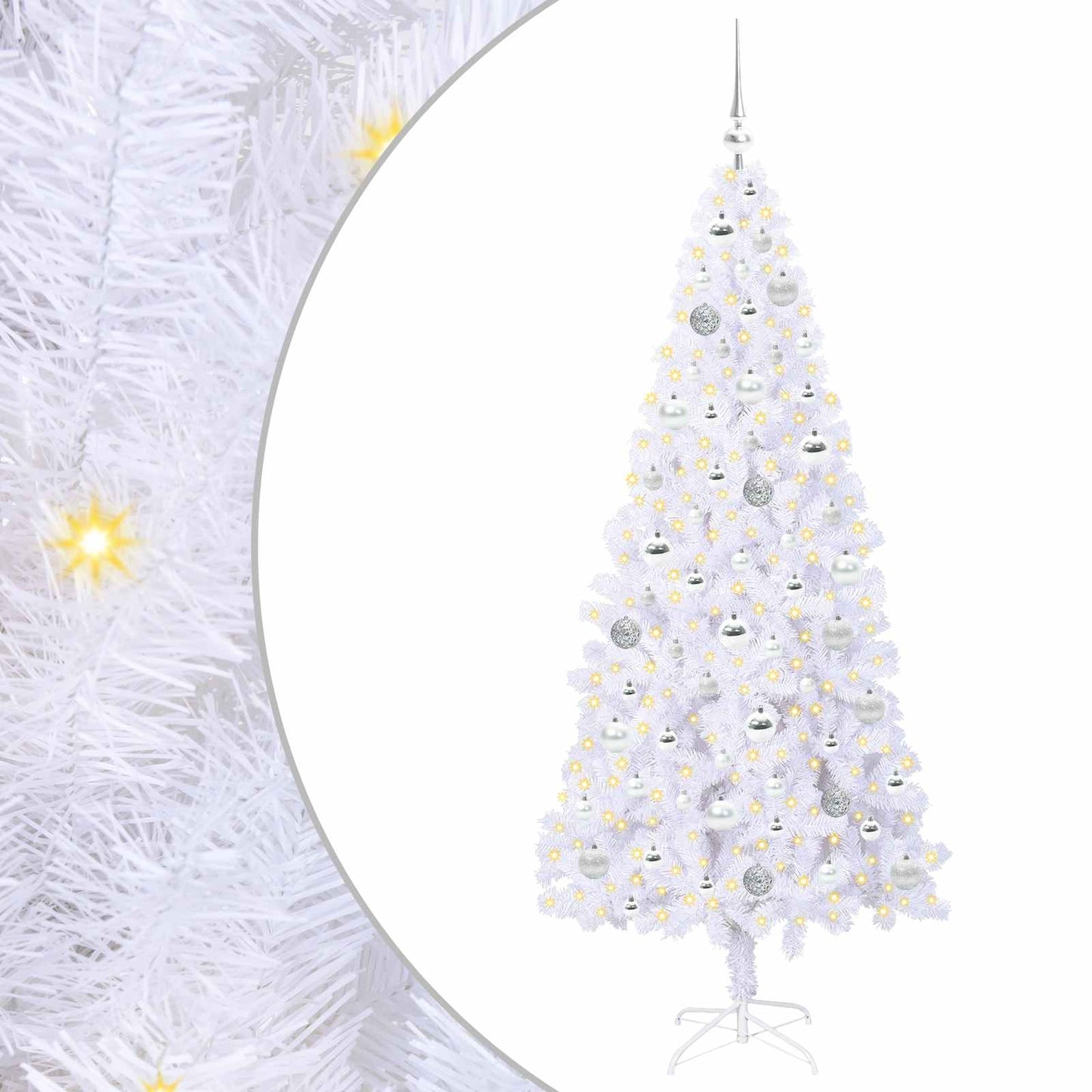 Künstlicher Weihnachtsbaum Weiß 180 cm PVC und Stahl