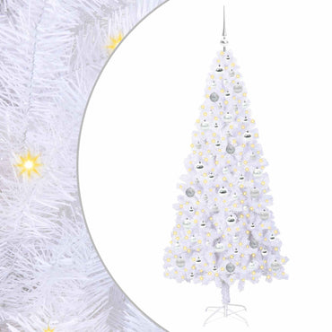 vidaXL Künstlicher Weihnachtsbaum Weiß 180 cm PVC und Stahl