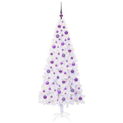 vidaXL Künstlicher Weihnachtsbaum Weiß 180 cm PVC und Stahl