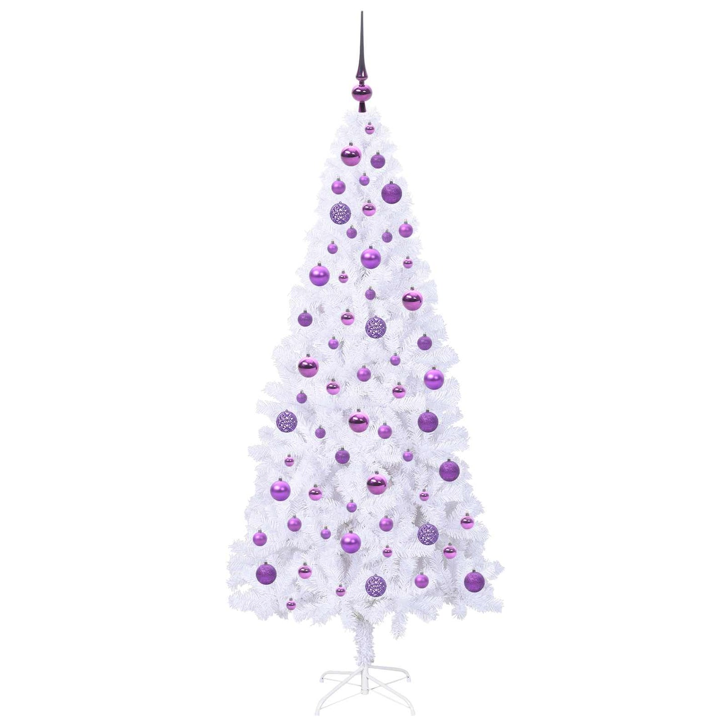 vidaXL Künstlicher Weihnachtsbaum Weiß 180 cm PVC und Stahl