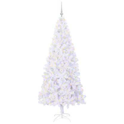 Künstlicher Weihnachtsbaum Weiß 210 cm PVC und Stahl