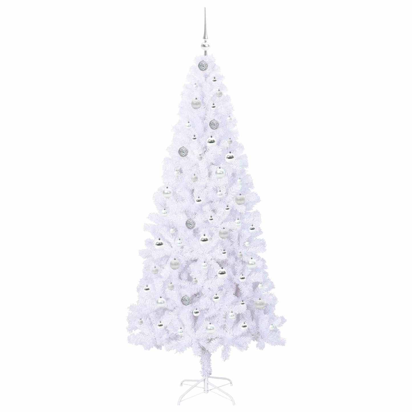 vidaXL Künstlicher Weihnachtsbaum Weiß 210 cm PVC und Stahl