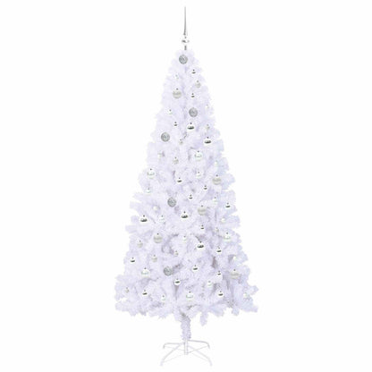 vidaXL Künstlicher Weihnachtsbaum Weiß 210 cm PVC und Stahl