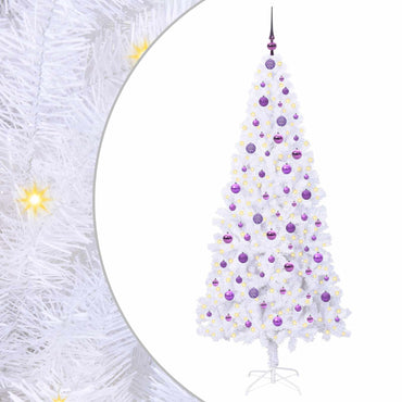 vidaXL Künstlicher Weihnachtsbaum Weiß 210 cm PVC und Stahl